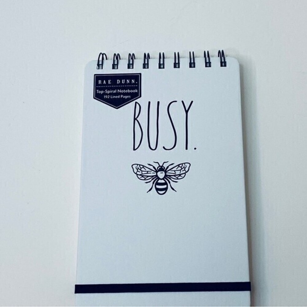 !Firm Price! Rae Dunn Top-Spiral Notebook with192 Lined Pages,‎ Size OS, White